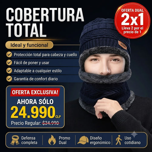 Gorro con Bufanda Práctico y Cálido + Envío Gratis
