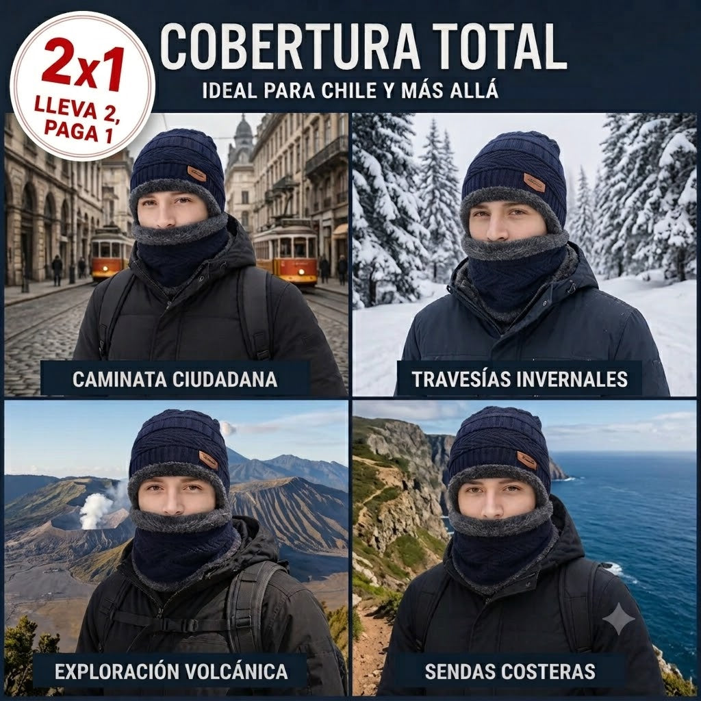 Gorro con Bufanda Práctico y Cálido + Envío Gratis